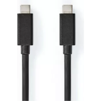 Nedis Cabo USB | USB 3.2 Gen 2x2 | ficha USB-C™ - ficha USB-C™ | 100 W | 4K@60Hz | 20 Gbps | niquelado | 2,00 m | redondo | PVC | preto | caixa