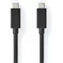 Nedis Cabo USB | USB 3.2 Gen 2x2 | ficha USB-C™ - ficha USB-C™ | 100 W | 4K@60Hz | 20 Gbps | niquelado | 2,00 m | redondo | PVC | preto | caixa
