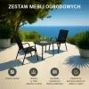 Conjunto de jardim Extralink Black Forest, têxtil duas cadeiras + mesa preta