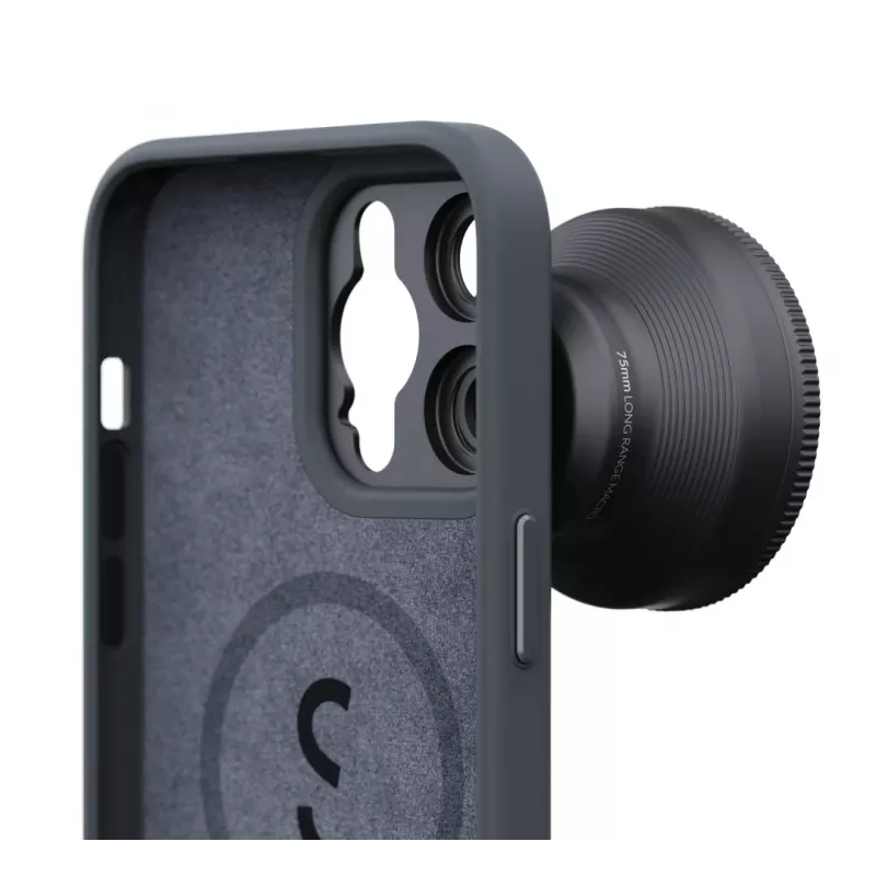 ShiftCam AC-CA-14PR-CH-EF capa protetora com suporte para lente para iPhone 14 Pro, MagSafe, charcoal