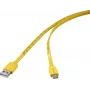 Cabo USB Renkforce USB 2.0 ficha USB-C macho ficha USB-A macho amarelo impressão à medida métrica (RF-6721076)