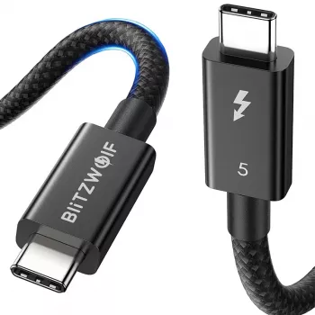 Cabo USB-C BlitzWolf BW-HDC8 240 W 0,5 m – preto, cabo USB-C para USB-C de carregamento e dados de alta potência