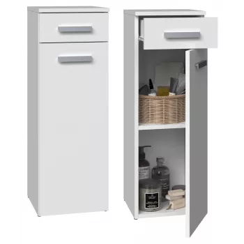 Coluna de lavatório com gaveta Top E Shop Nel 30×30×85 cm branco mate