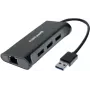 Docking hub Dexlan 310723 — 3× portas SuperSpeed USB 3.0, 1× Gigabit Ethernet (10/100/1000)