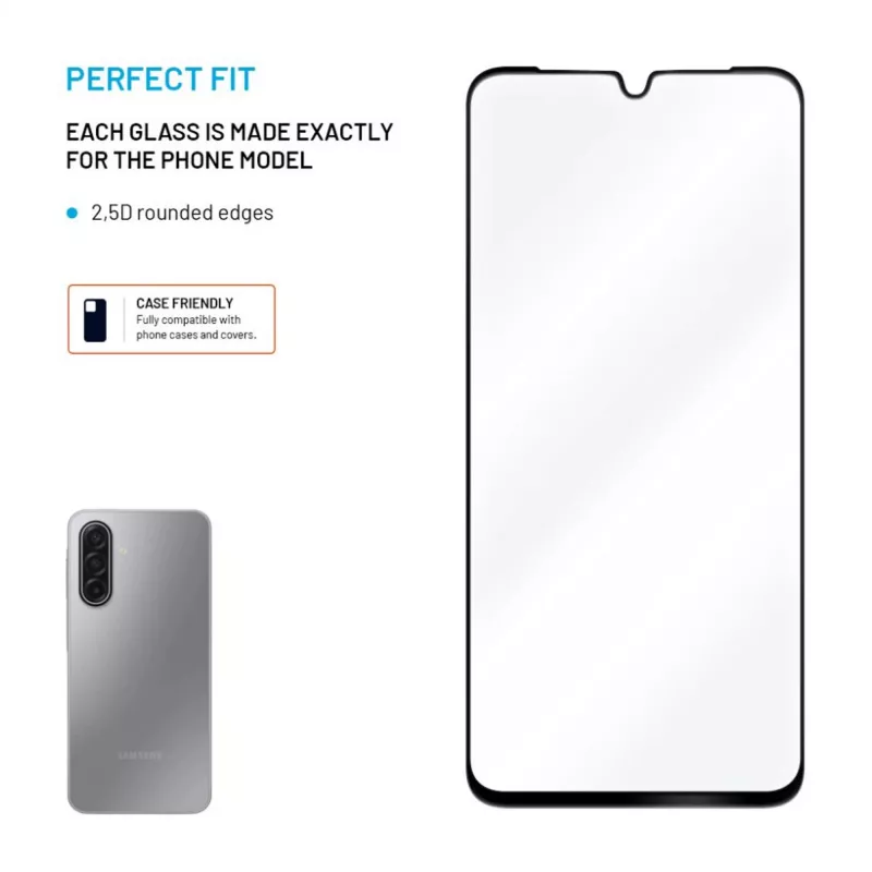 Película protetora de ecrã em vidro temperado com cobertura total para Samsung Galaxy A17 (4G/5G) da FIXED