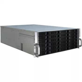 Caixa de servidor Inter-Tech 4U-4424 Rack Preto, Prateado