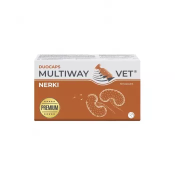 Cápsulas de suplemento alimentar JM Sante Multiway Vet Duocaps Kidneys para cães e gatos, 60 unid., embalagem de cartão de 150 g