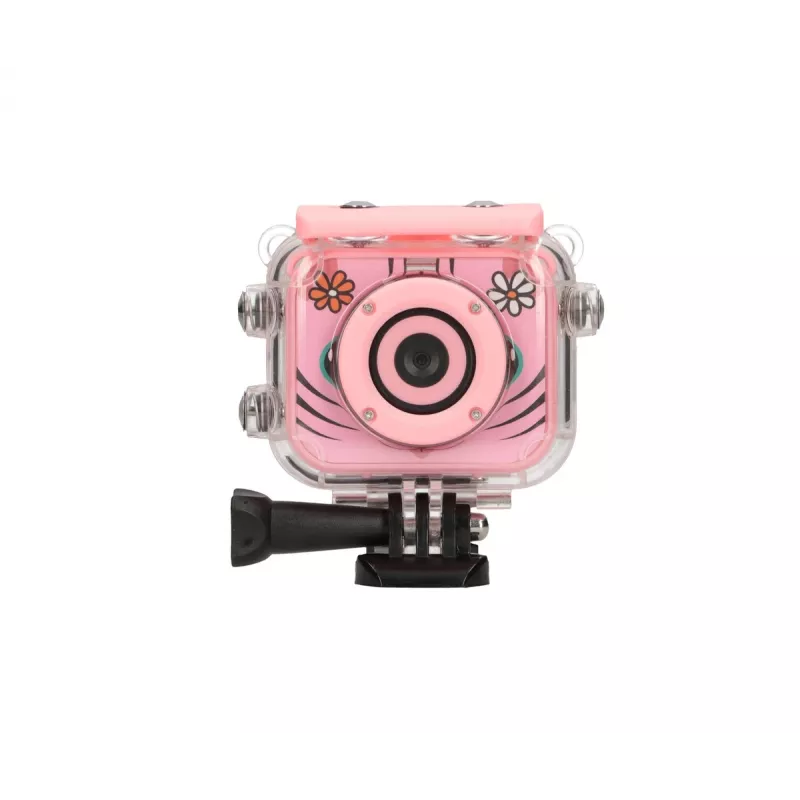 Câmara de ação desportiva digital para crianças Extralink H18 rosa – IP68, 1080p, ecrã de 2 polegadas