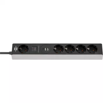 Brennenstuhl 1159780615 Régua de tomadas 1,5 m 5 tomadas AC interior preto, cinzento