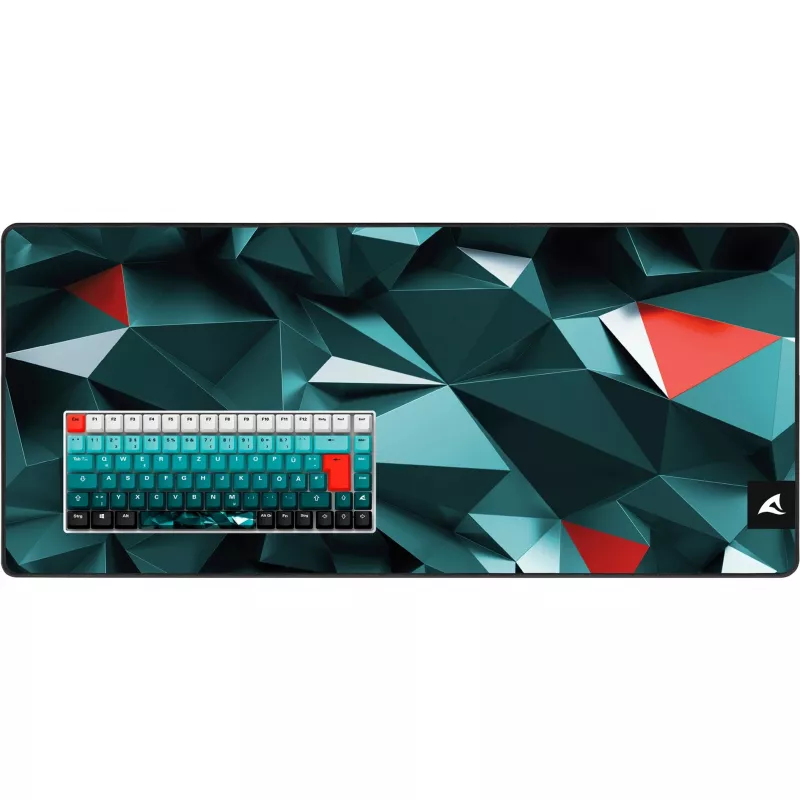 Teclado Sharkoon SKILLER SGK50 S3 Design Bundle D1 cinzento-verde vermelho — teclado gaming com fios, layout compacto