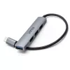 Hub USB-C Unitek H1208B — 1x USB-A 5 Gbit/s, 3x USB-A 2.0, host USB-C, caixa em alumínio, cabo de 0,20 m