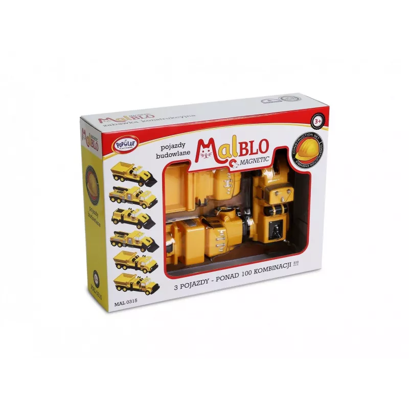 Conjunto de veículos Popular Playthings Mix or Match Vehicles Construction preto amarelo