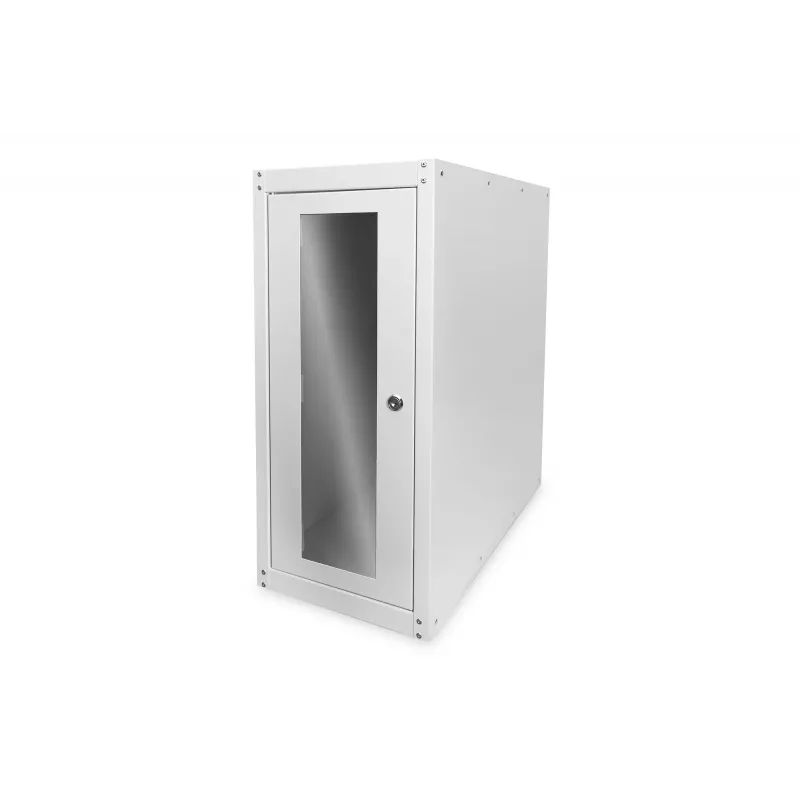 Caixa de computador Digitus com porta de vidro, com rodas, com fechadura, com ranhuras de ventilação