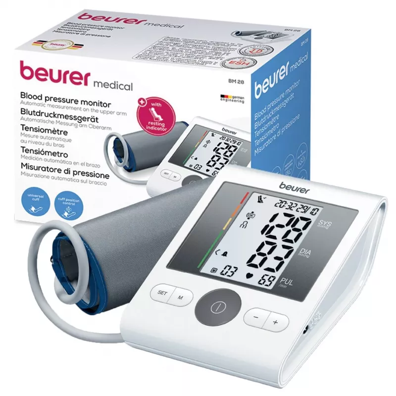 Medidor de tensão arterial Beurer BM28 medição automática com ecrã LCD