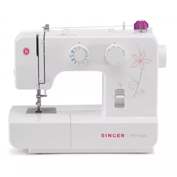 Máquina de costura automática SINGER Promise 1412 — elétrica, 12 pontos integrados, seletor rotativo, branca