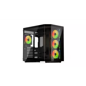 Caixa de PC KRUX Empero KRXD010, ATX, preta – suporta GPUs até 420 mm, dissipador de CPU até 155 mm, 2x baías de 3,5