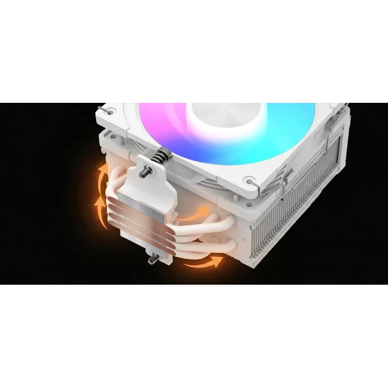 Dissipador de CPU por ar MODECOM Volcano 0C T721 ARGB 120 branco, torre única, ventoinha de 120 mm