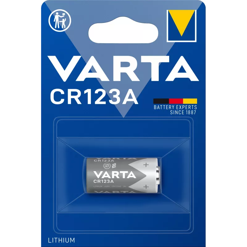 Pilha de lítio Varta CR123A 3V 1600mAh para câmara