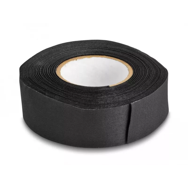 Fita têxtil DeLOCK 25 m x 25 mm rasgável autoadesiva preto
