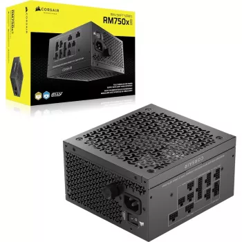Fonte de alimentação CORSAIR RMx Shift RM750x 750 W ATX 24 pinos 80 PLUS Gold, preto, ventoinha de 140 mm