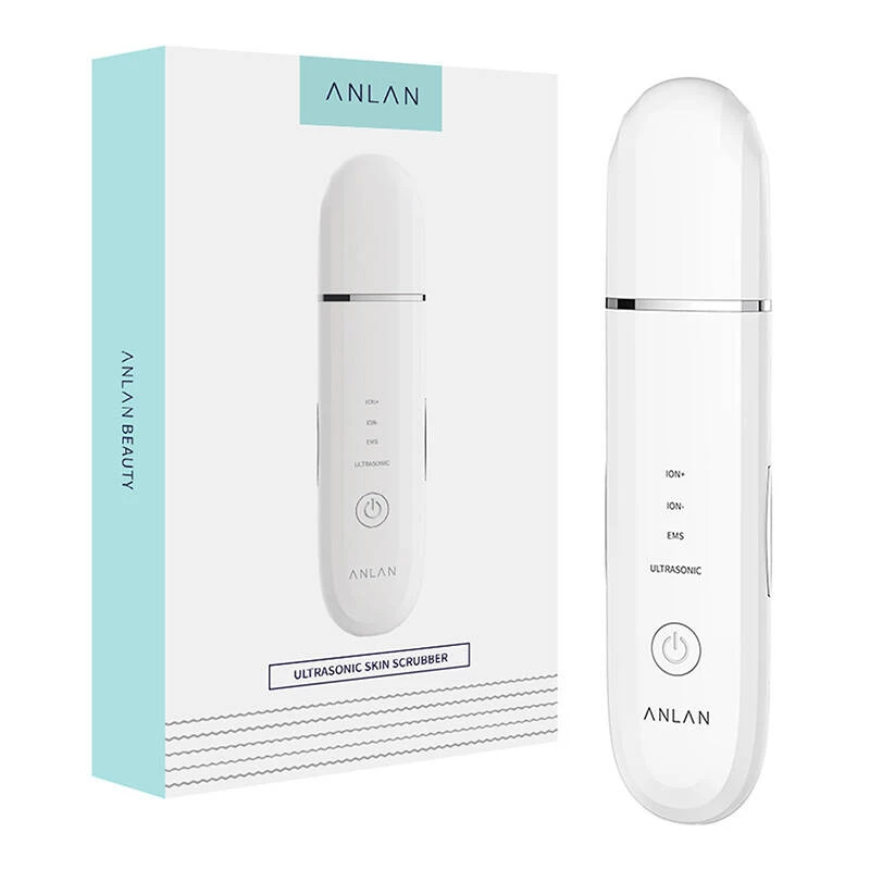 Escova de limpeza facial ultrassónica ANLAN ALCPJ07-02 – branca, dispositivo de esfoliação e limpeza profunda por ultrassons