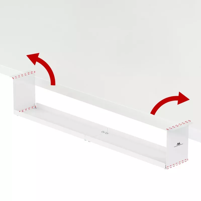 Organizador de cabos compacto Maclean para debaixo da secretária, carga máx. 5 kg, branco, MC-107 W