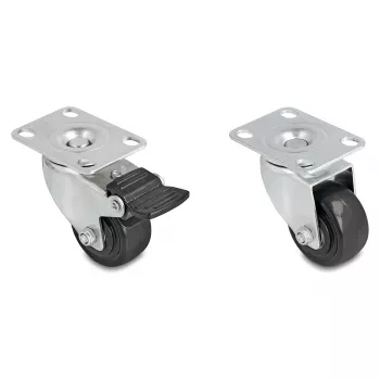 Rodas DeLOCK 66754 preto prateado aço 5 cm diâmetro