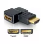 Adaptador HDMI macho para HDMI fêmea 90° para a direita DeLOCK 65076