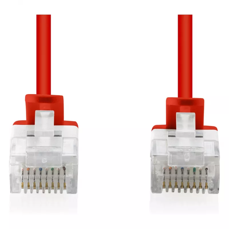 Cabo de rede DIGITUS CAT6 U-UTP fino, 0,5 m, vermelho