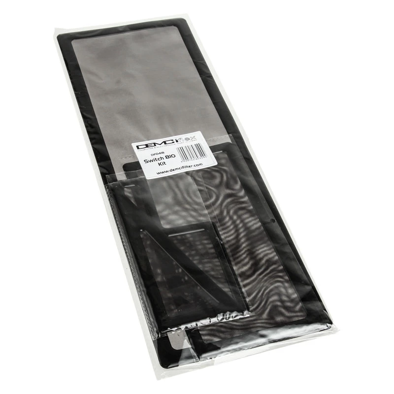 Conjunto de filtros de poeira DEMCiflex para NZXT Switch 810, preto sobre preto, filtros de substituição