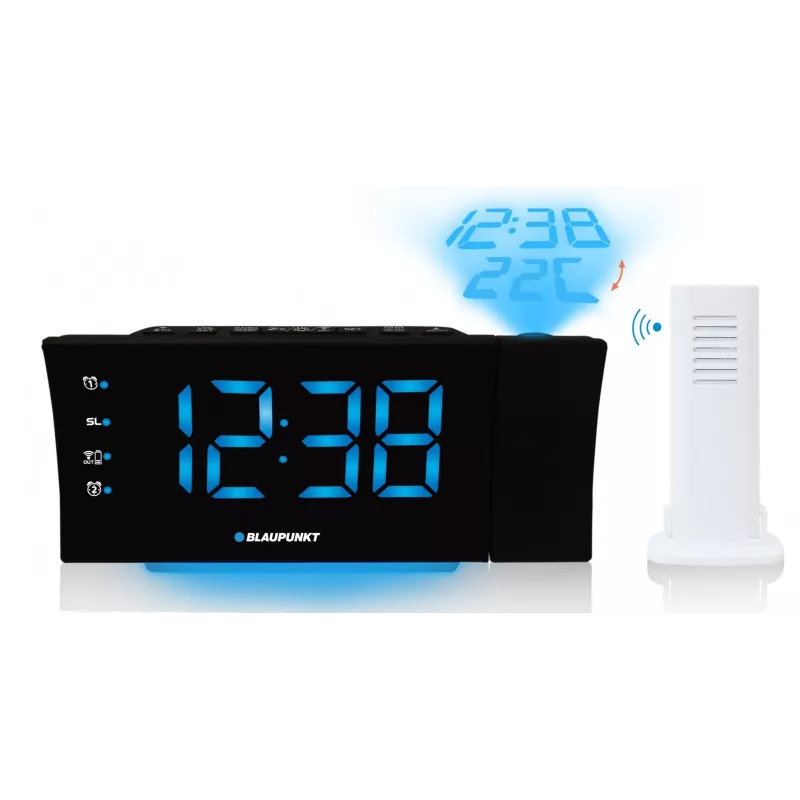Blaupunkt CRP81USB rádio-despertador com projeção e carregamento USB, preto
