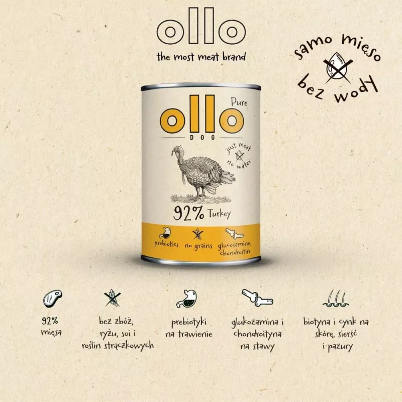 OLLO Pure Peru - Comida húmida para cães - 850g