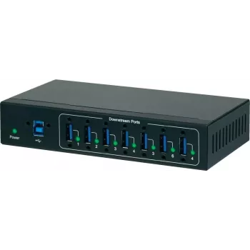 Renkforce hub industrial USB 3.0 de 7 portas, montagem na parede, preto