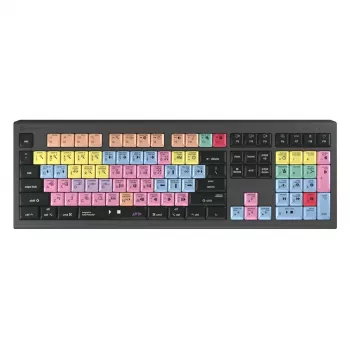 Teclado Logickeyboard ASTRA 2 USB QWERTZ preto tamanho completo 104 teclas
