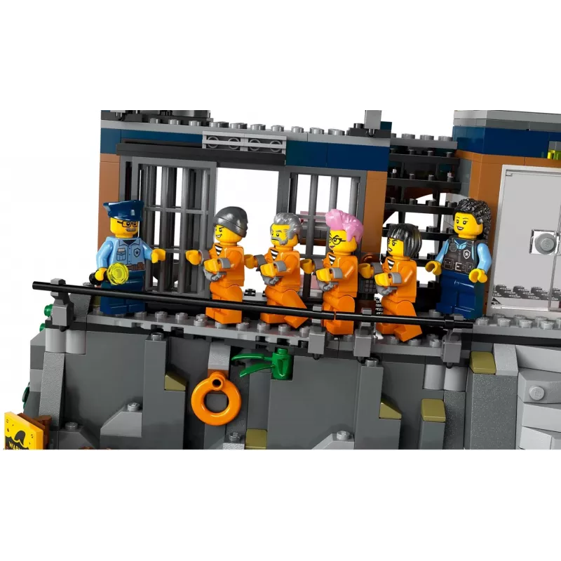 LEGO City conjunto de construção Esquadra de Polícia Ilha Prisão 60419 — 980 peças, 7 minifiguras, 370×400×160 mm