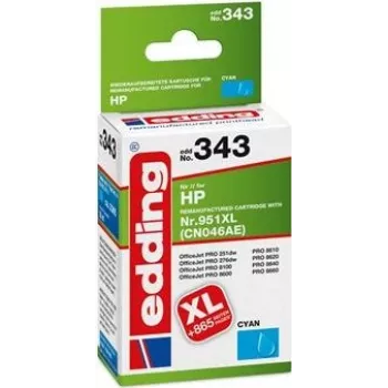 Cartucho de tinta edding EDD-343 ciano compatível com HP 951XL CN046AE