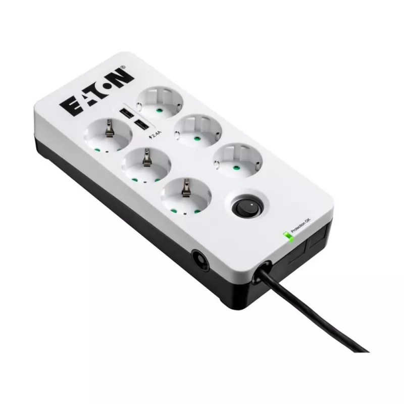 Régua de tomadas Eaton Protection Box 6 USB DIN