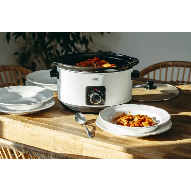 Adler AD 6413r Panela de cozedura lenta, 5,8L, Branco