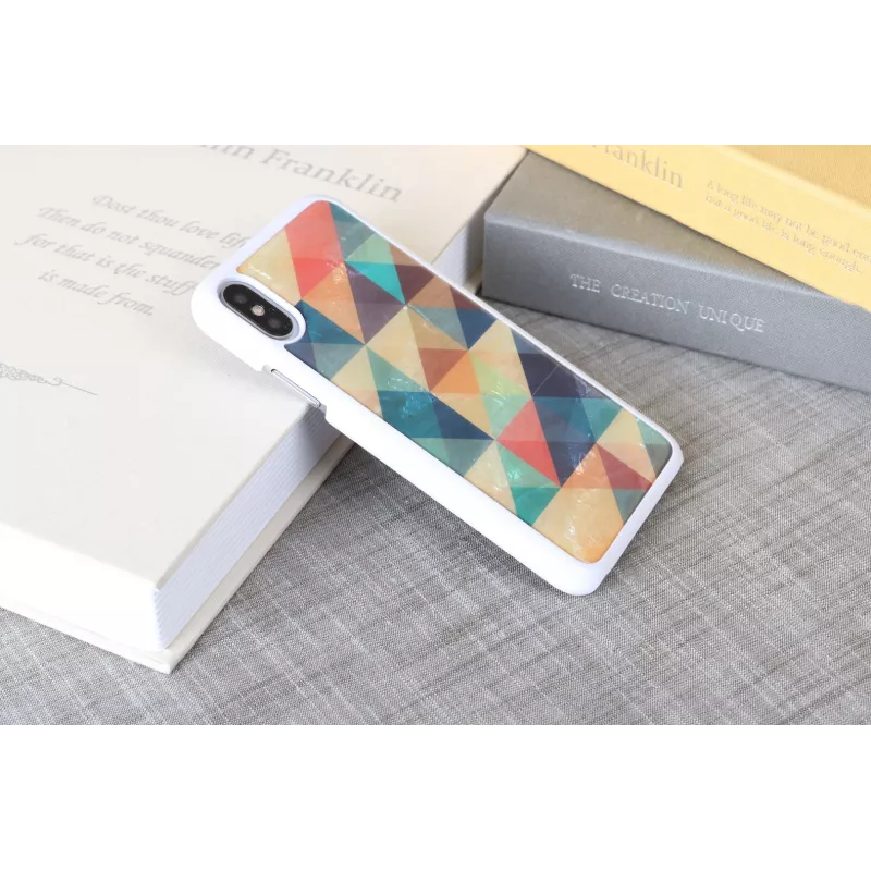Capa de proteção iKins para iPhone XS/S Mosaik branca