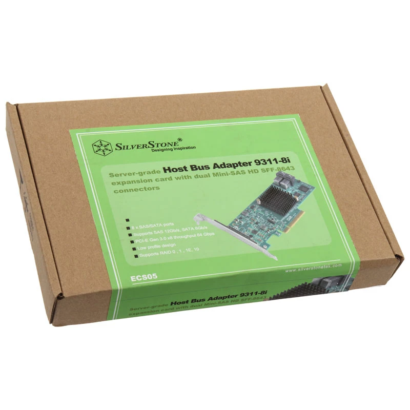 Controlador RAID SilverStone SST-ECS05 PCIe x8 para 8x SAS/SATA (9311-8i)