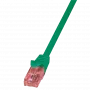 Cabo de rede LOGILINK 0,25 m Cat6 U/UTP com fichas RJ-45, verde