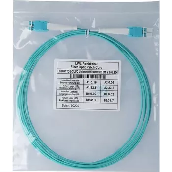 Cabo de patch de fibra ótica CBO BlueOptics SFP8181EU3MK 3 m, 2x LC, OM3 (aqua)