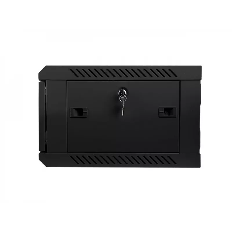 Lanberg WF01-6404-10B armário rack de parede de 19 polegadas 4U, 600x450 mm, porta de vidro temperado, desmontado (flat pack), IP20, 60 kg, preto RAL 9004