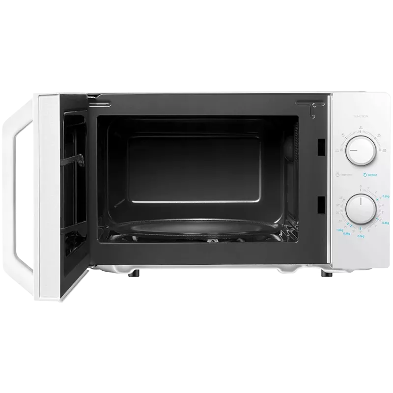 Micro-ondas, volume 20L, controlo mecânico, 800W, 5 níveis de potência, iluminação LED, função de descongelação, sinal no fim do tempo de cozedura, cor: branco