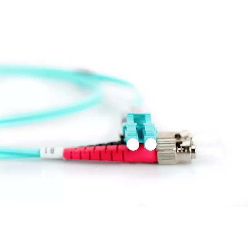 DIGITUS Professional - Cabo de rede - LC Multimodo (M) - ST Multimodo (M) - 1,0m - Fibra ótica - 50/125 micrómetros - OM3 - sem halogéneos, com proteção contra dobras