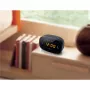 Muse M-150CR rádio-despertador, PLL FM, ecrã LED âmbar com regulador de brilho, alarme (rádio/besouro), 230 V com bateria de reserva 2x AAA, preto