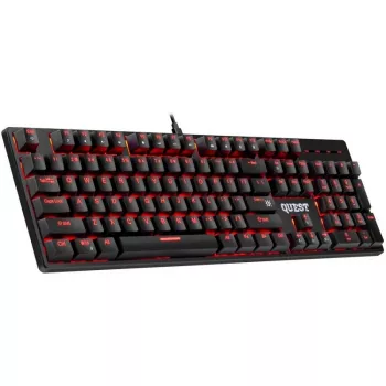 Teclado mecânico DEFENDER QUEST GK-596 — retroiluminação RGB, anti-ghosting, com fios, layout compacto