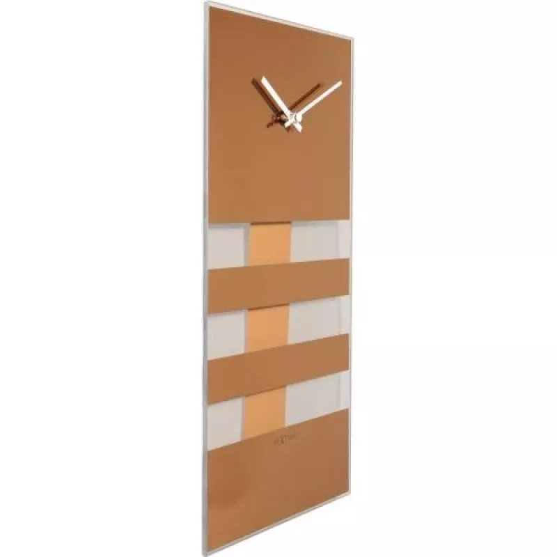 NeXtime Relógio de parede 2855co Bold Stripes, 38x19 cm, parede, cobre
