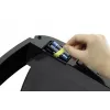 Balde do lixo retangular Durable NO TOUCH 35L aço inoxidável preto prateado