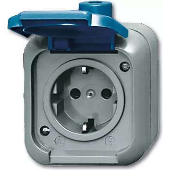 Tomada Busch Jaeger 2083-0-0368 CEE 7/3 azul - cinzento (2083-0-0368)